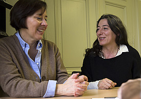 Caroline Laplane avec Agnès Villanueva, en 2014.